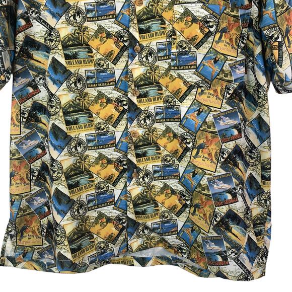 Jimmy Buffett Margaritaville Hawaiian Shirt Mens Size Medium Travel Short Sleeve - Picture 3 of 9